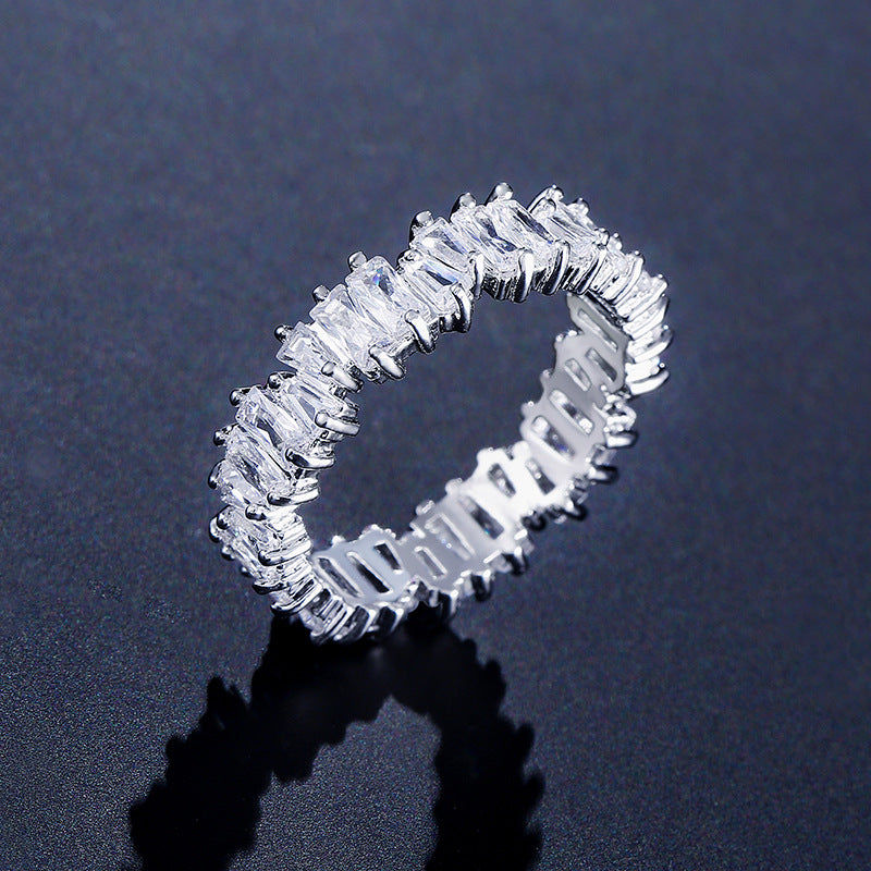 Cross-Border E-Commerce Hot-Selling Colorful Zircon Rings With A Unique Design For Women, European And American Fashion Trendy Jewelry Accessories