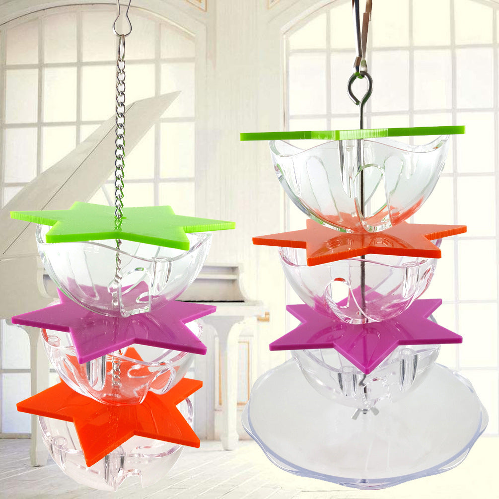 Parrot Bite Toy Multi-layer Feeding Box