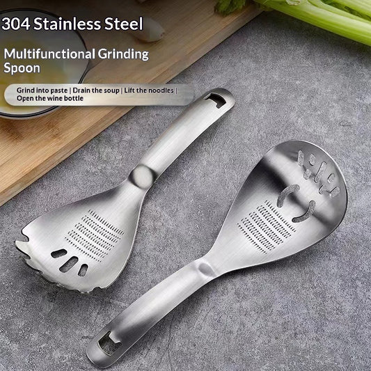 Stainless Steel Food Garlic Masher Spoon Kitchen Gadget