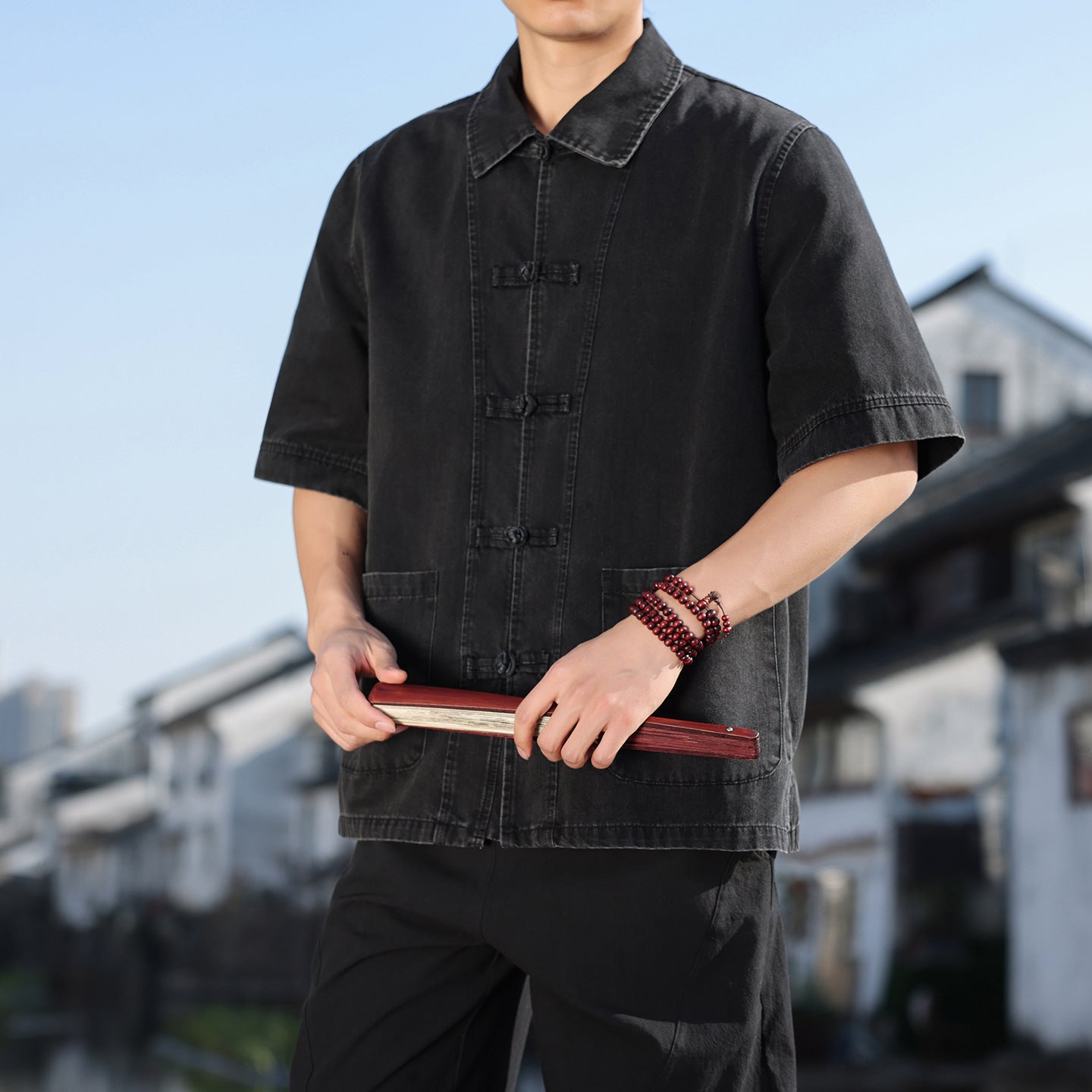 Chinese-style Mens Casual Loose-fit Large-size Vintage Fashion