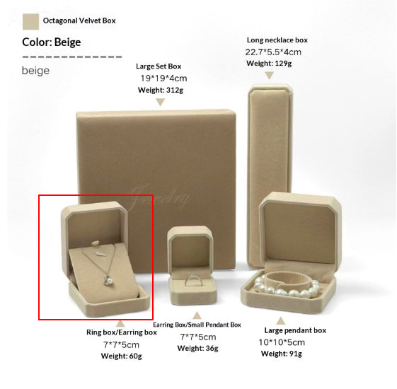 Necklace Gift Box With Rounded Corners Made Of Velvet Fabric