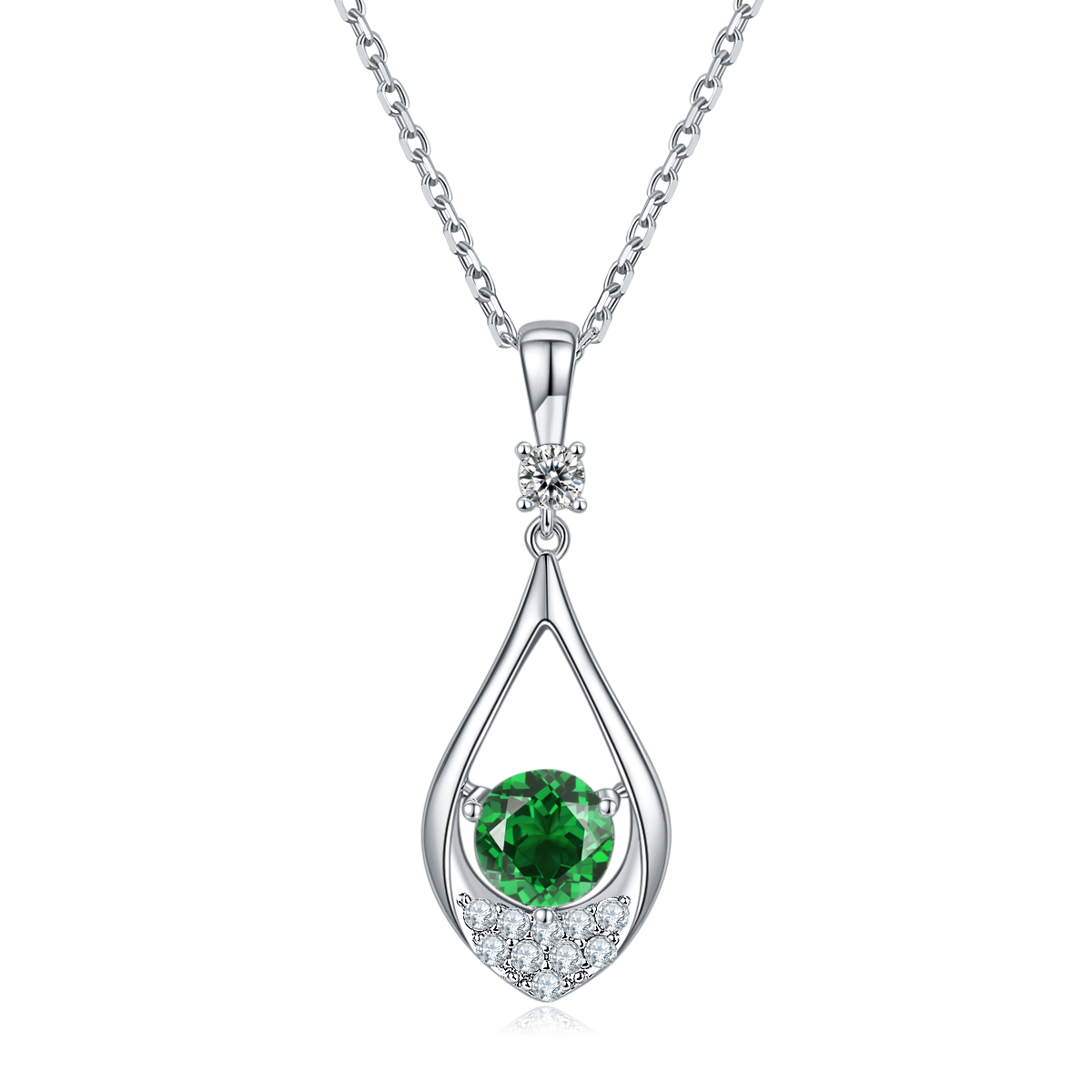 S925 Sterling Silver Teardrop Necklace, 1ct D-VVS1 Moissanite & Lab-Grown Gems, Platinum Plated 2.7g Women's Jewelry With GRA Certificate Gift Box