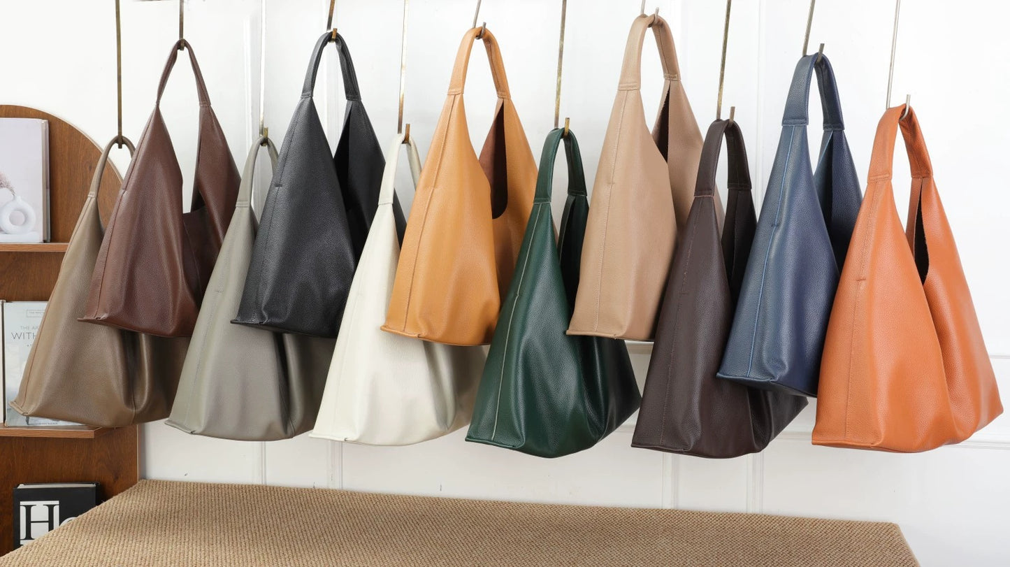 Minimalist Single-shoulder Bag, Large Capacity, Top-grain Leather, 2026 New Small Boutique Soft Leather Underarm Tote Bag For Women, Genuine Leather Large Bag