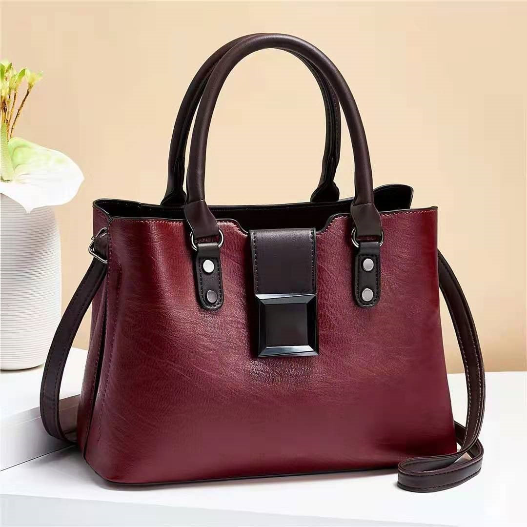 Korean-style Large-capacity Multi-layer PU Leather Shoulder Crossbody Bag
