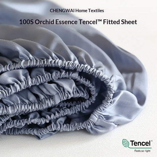 Premium Tencel Fitted Sheet Single Piece Cool-to-the-touch For Summer Bare-sleeping