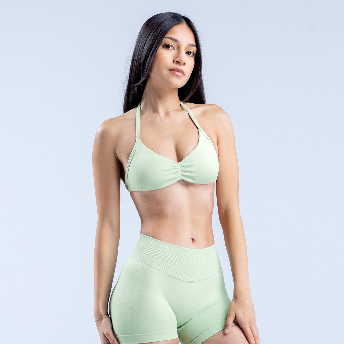 Women's High Elastic Ultra-fine Matte Nylon Halter Beauty Back Exercise Bra