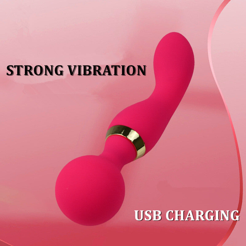Multi-Speeds-Silicone-Double-Head-Full-Body-Massager-Vibrator-Mute Rechargeable