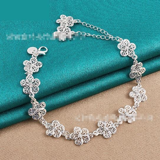 Silver Flower Bracelet Female Accessories Jewelry