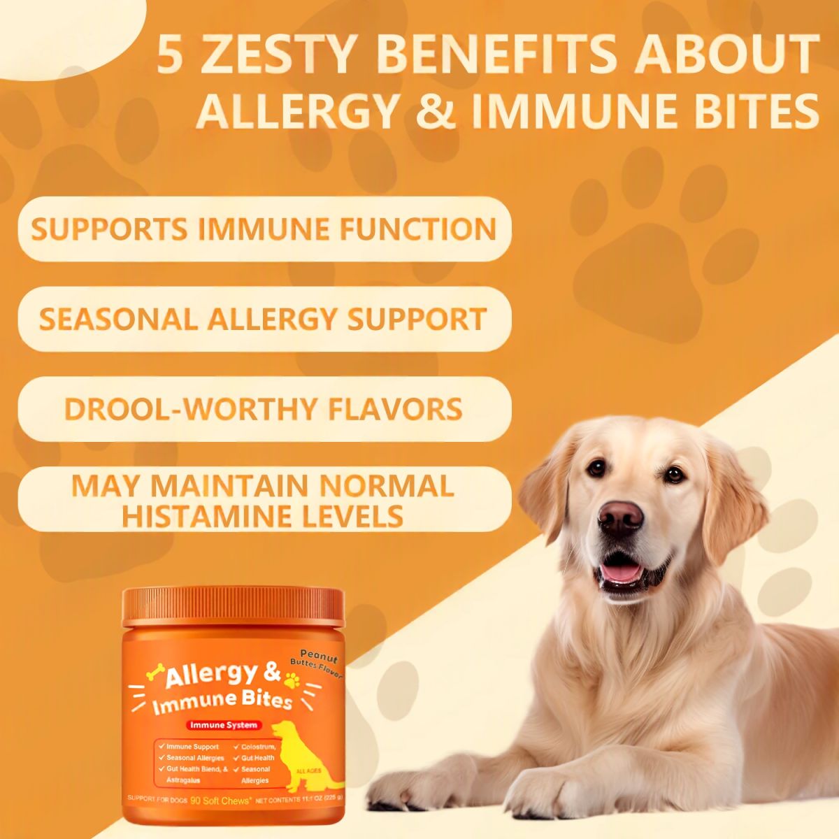 Pet Allergy Dietary Fiber Allergy & Immune Bites For Dogs