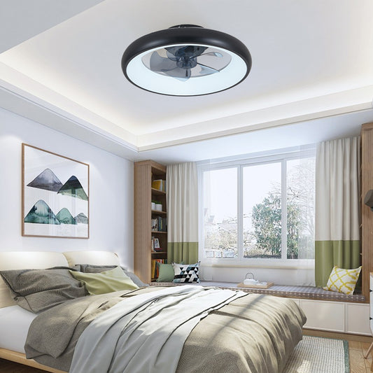 20  Black LED Ceiling Fan Light  Dimmable  Adjustable Color Temperature, APP  Remote Control, Modern Smart Ceiling Fan For Living Room, Bedroom, And Dining Room  Silent 6-Speed Reversible DC Motor