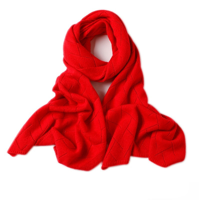 Women's Wool Short Korean-style Versatile Knitted Hollow Scarf