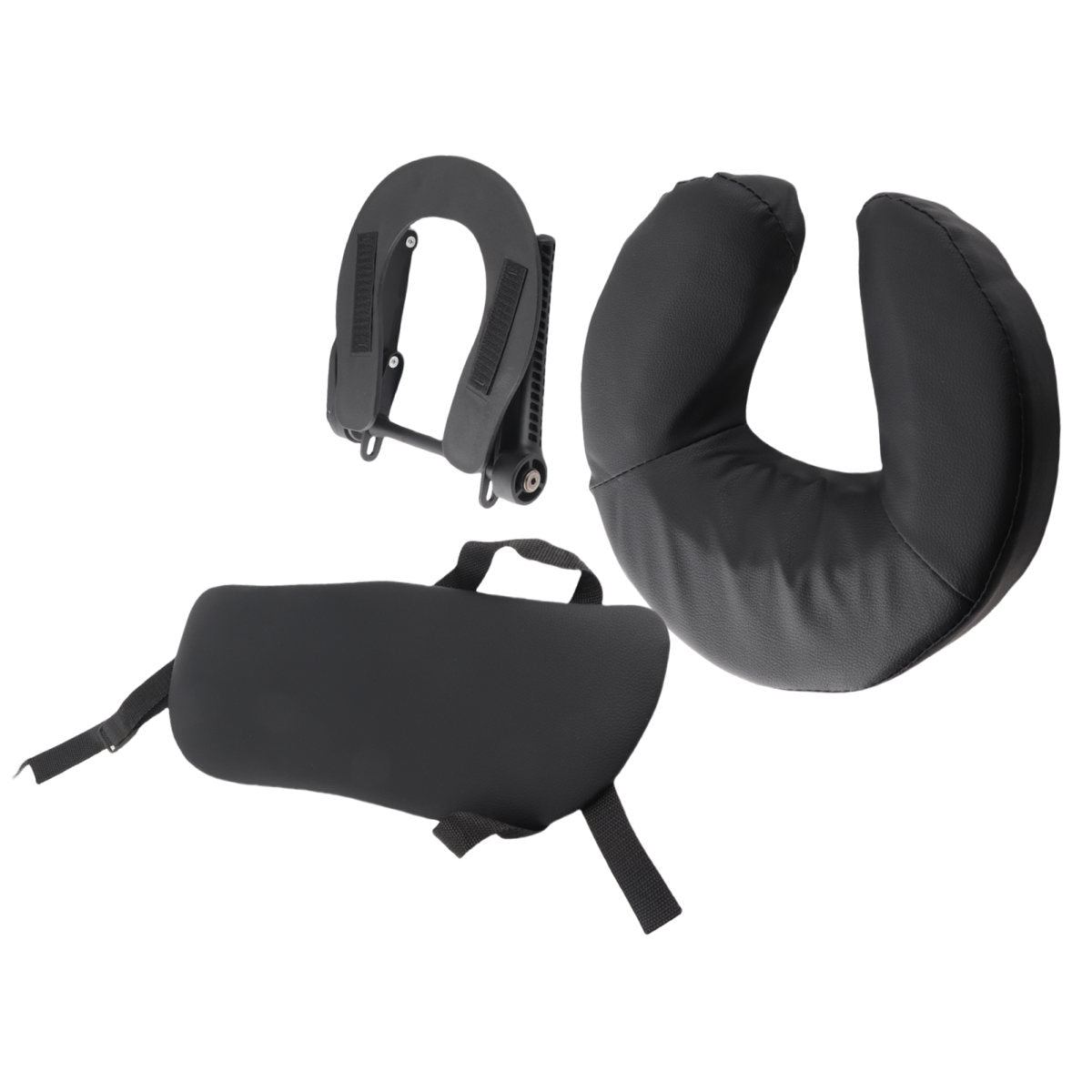 Beauty Bed Headrest Cradle U Shape Adjustable Folding Massage Table Face Cradle Pillow For Beauty Salon Black