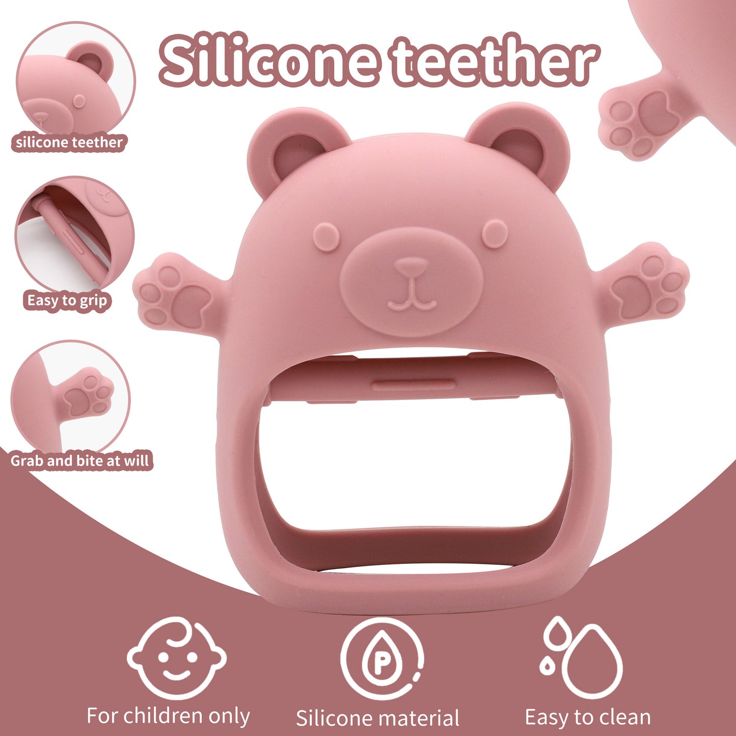 Personalized Food-Grade Silicone Baby Teether Toy
