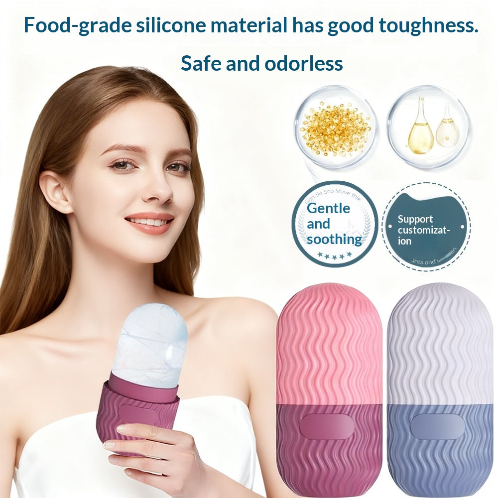 Facial Ice Compress Facial Massage Beauty Ice Tray Silicone Ice Cube Mold