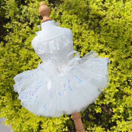 Pet Skirt Spring Summer Cat And Dog Clothes Lace Mesh Tutu Dress