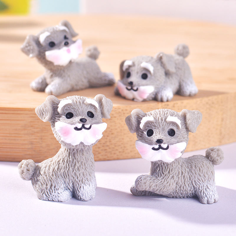 Simulation Schnauzer Puppy Decoration Resin Decoration Micro Landscape Accessories