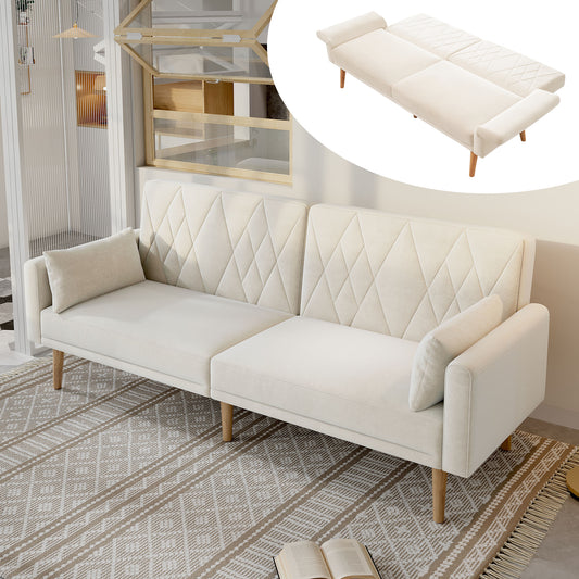 Small Sofa, Two-seater Sofa, Sofa Bed, Sofa Bed With Sleeping Function, Velvet Fabric Sofa Bed, Suitable For Living Room, Bedroom, Home Cinema, Guest Room.