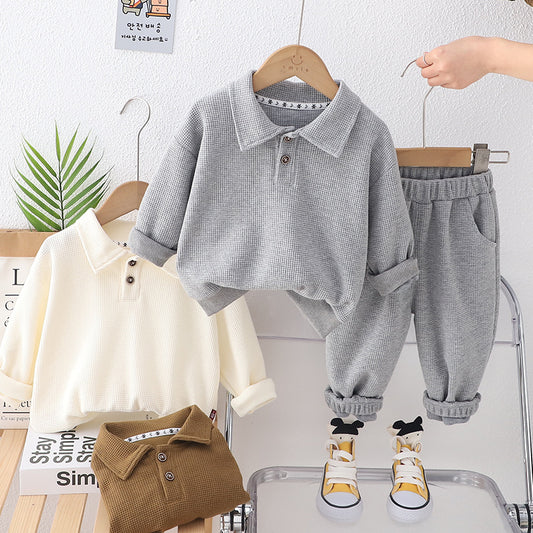 Kids Korean-style Loose-Fit Long-Sleeve Sports Hoodie Set