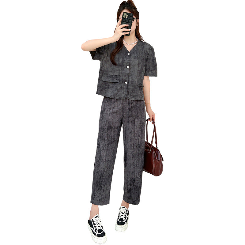 Summer Casual Suit Sophisticated Versatile Figure-Flattering Cooling Set