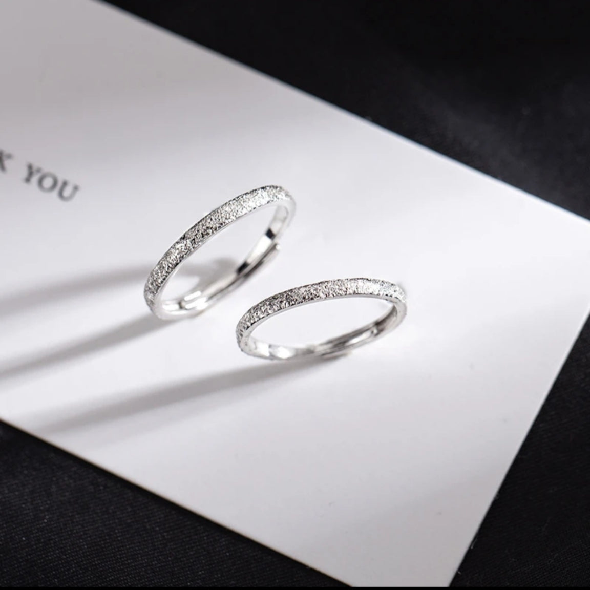 1 Pair 999 Sterling Silver Crushed Ice Textured Couple Rings, Minimalist Sparkly Style, For Daily Wear & Valentine's Gifts