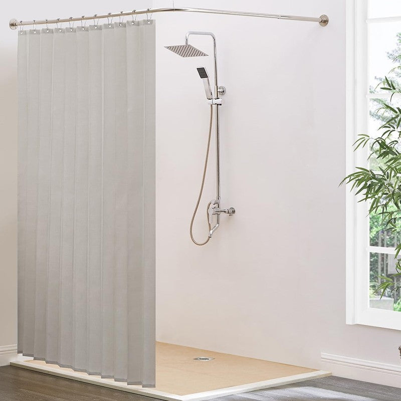 L Shape Shower Rail Rods Curtain Rod Wall Mounted Curved Bath Pole For Bathroom