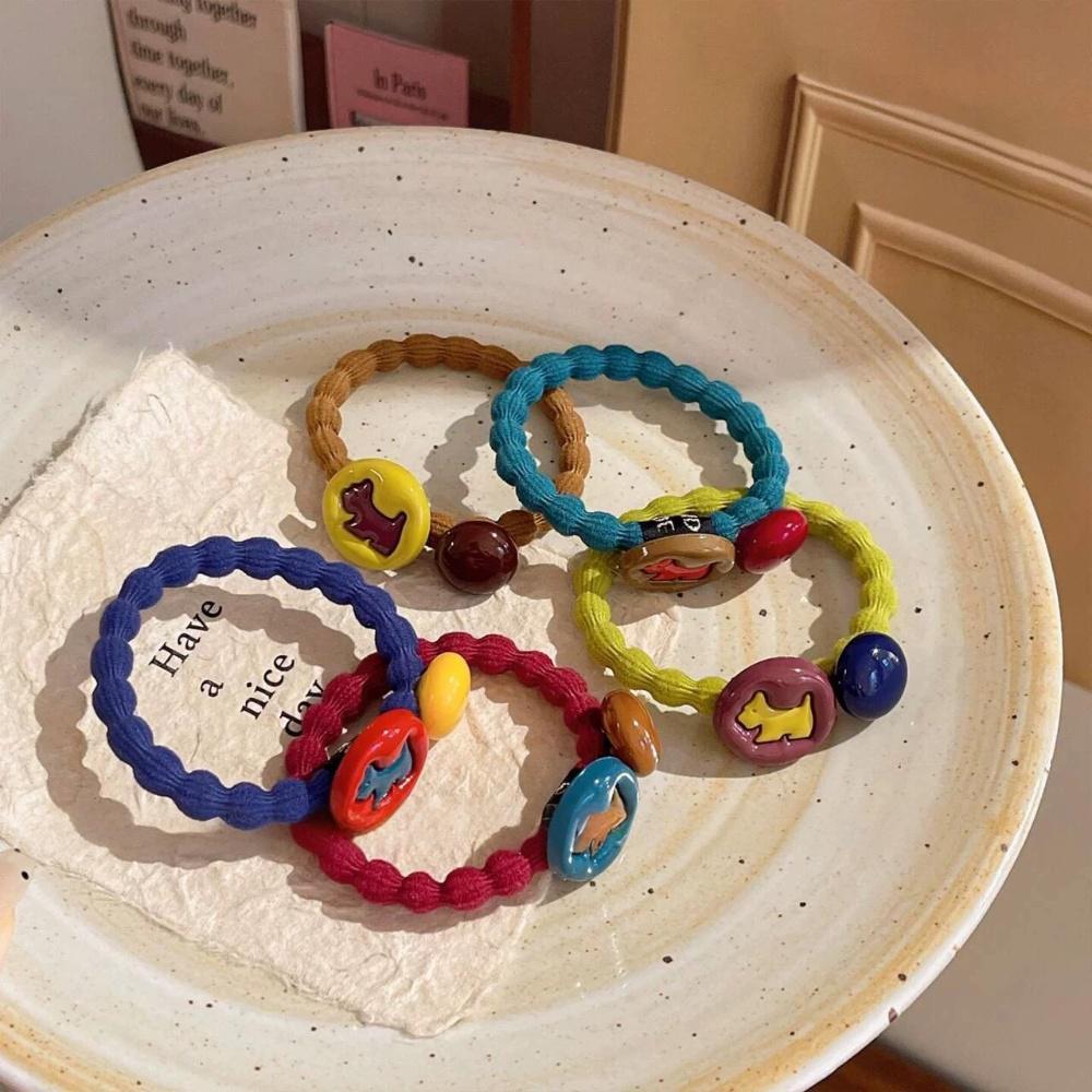 Cute, Color-blocked Dog Hair Ties For Fall And Winterdurable And Stretchy Rubber Bands
