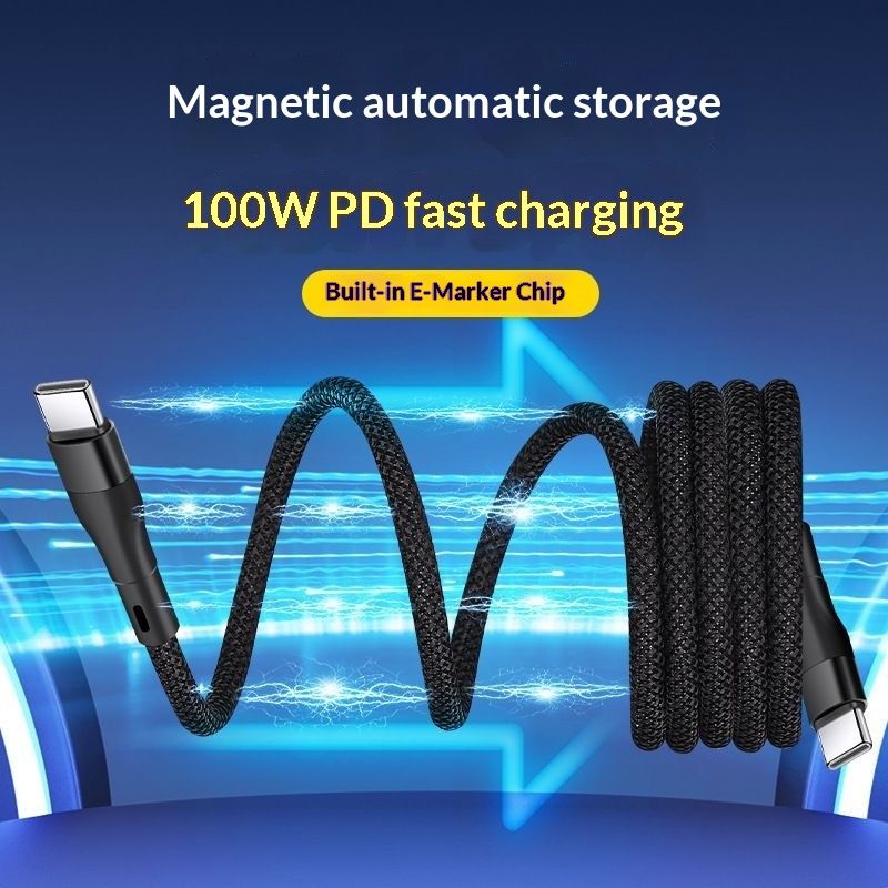 Magnetic Data Cable Organizer Fast-charging Cable Car Charging Cable