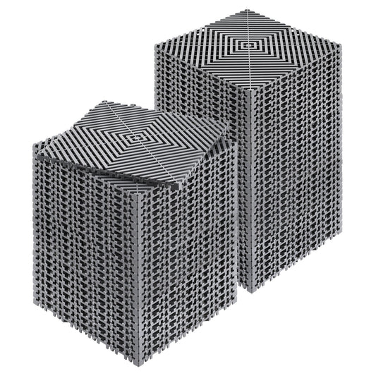 Interlocking Drainage Mat, 12” X 12” Modular Interlocking Cushion, 55 Pcs Splicing Drainage Mats, Non-Slip Gray PP Drainage Floor Tile And Shower Mat, For Garage, Garden, Kitchen & Outdoor