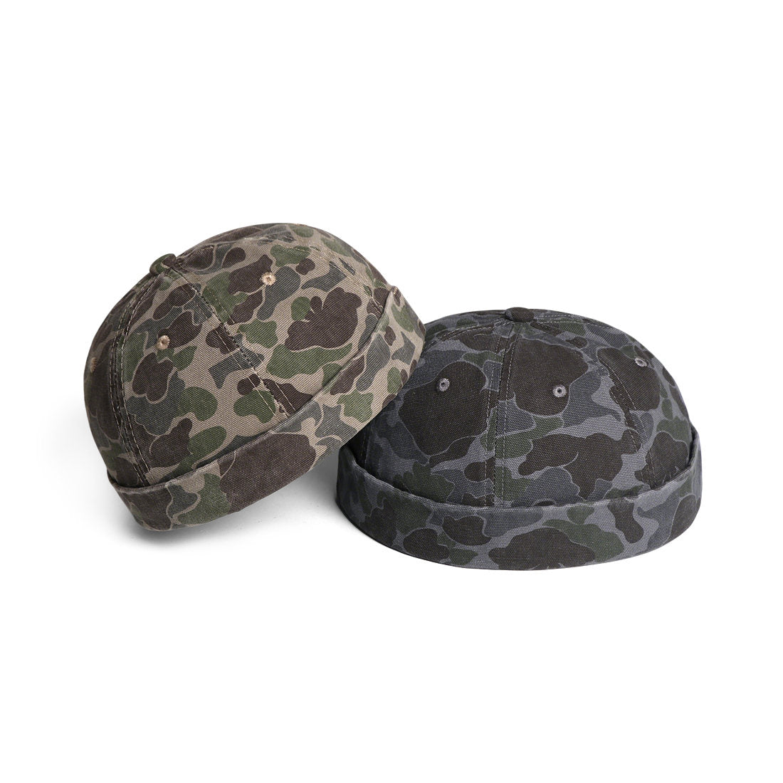 Summer Men's And Women's Retro Camouflage Pattern Fashionable Casual Style Brimless Master Hat For Outdoor Activities And Daily Wear