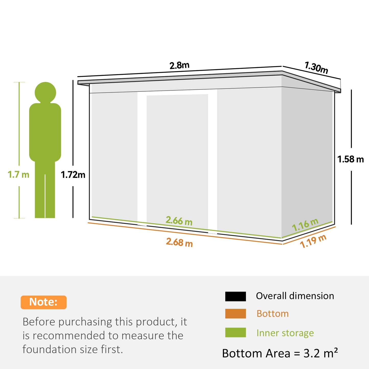 Corrugated Garden Metal Storage Shed Outdoor Equipment Tool Box With Kit Ventilation Doors 9x 4FT Light Grey