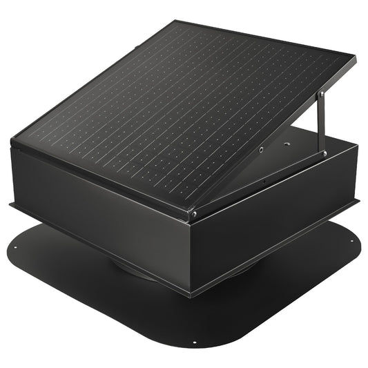 Roof Attic Exhaust Fan, 35W Smart Solar Roof Ventilation Fan Auto Temperature Control, 2400 CFM Airflow Built-in Brushless DC Motor For Cooling And Dehumidification, No Remote
