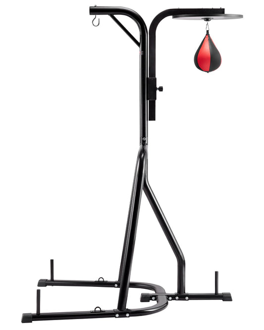 2 In 1 Boxsackständer Trainingsgerät Sandsackgestell Aus Stahl, Höhenverstellbare Boxsackhalterung (65 Kg Belastbar), Fitnessgerät Standboxtrainer Für Fitness-Studio Boxing Schwarz