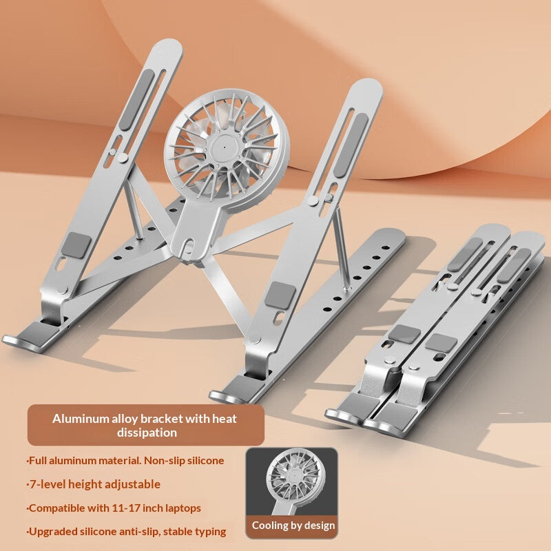 New Laptop Stand With Adjustable And Foldable Height, Aluminum Alloy Bracket With Cooling Fan
