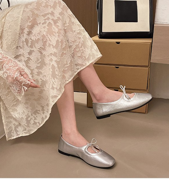 Flat French Gentle Wanwan Shoes For Women, 2026 New Spring Soft Sole Versatile Grandma Flats, Ladies Dress Shoes For Matching Dresses