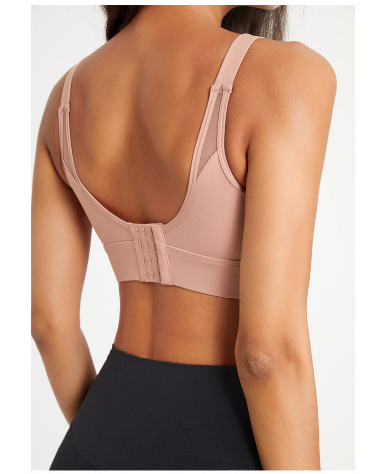 High-intensity Shock-absorbing Compressive Sports Bra For Women, Integrated Cup Design, Suitable For Running, Fitness And Yoga With Beautiful Back Design