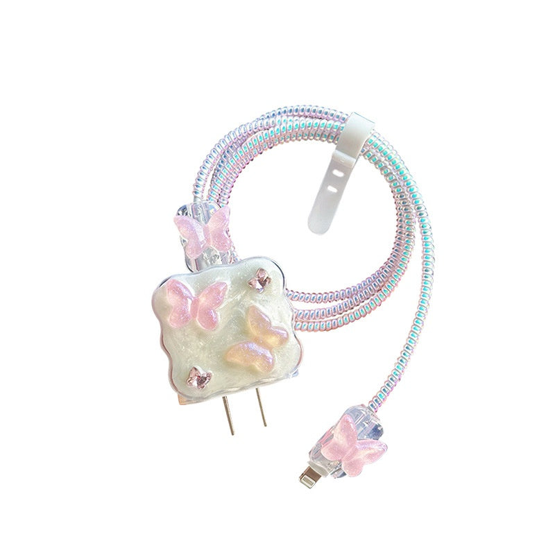Epoxy Butterfly Wave Charging Plug USB Cable Protection Sleeve
