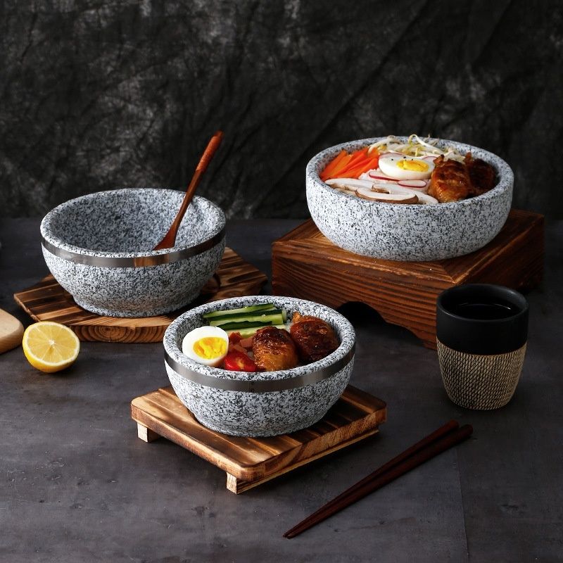 Korean-style Stone Bowl Heat-resistant Made Of Natural Stone