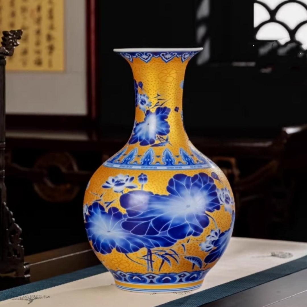 Porcelain Famille-Rose Luminous Vase Gift Modern Home Decor