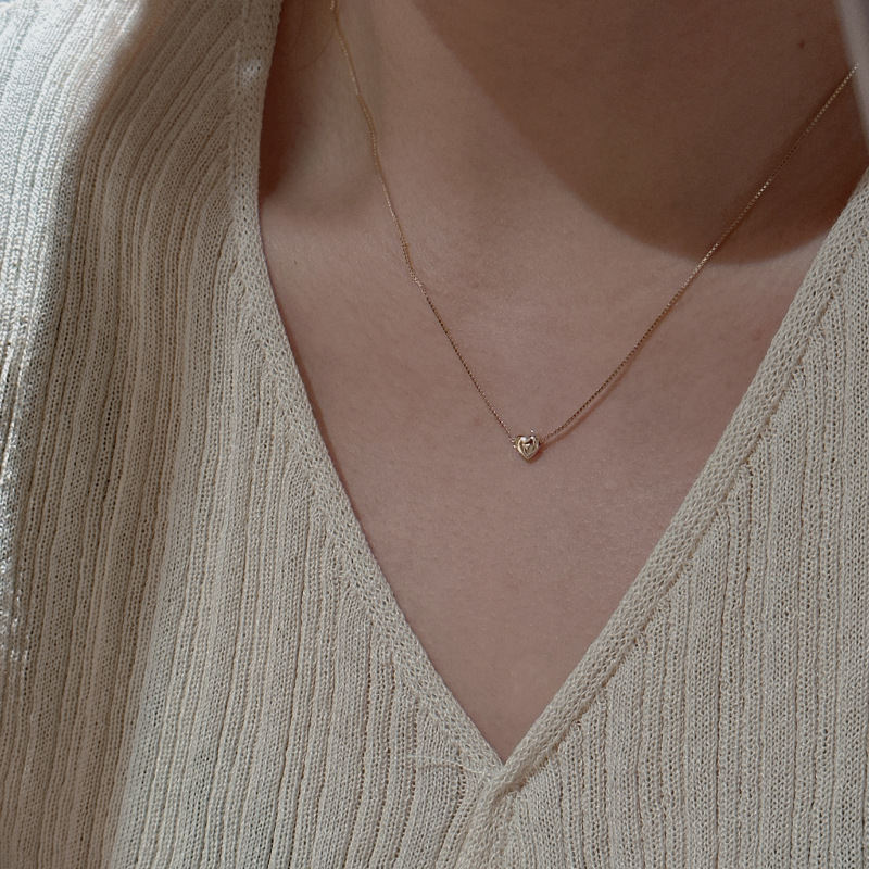 S925 Sterling Silver Korean-Style Niche Design Mini Heart Clavicle Necklace