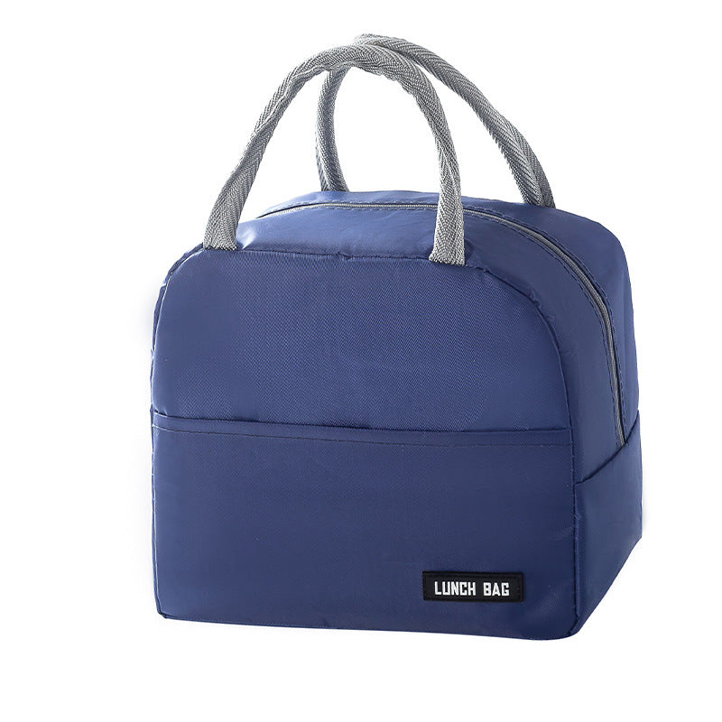 Solid Color Thickened Insulated Lunch Tote Bag, Portable Thermal Cooler Lunch Bag, Reusable Waterproof Food Carrier Bag, Leakproof Lunch Container Bag For Office Workers Students Picnic Travel