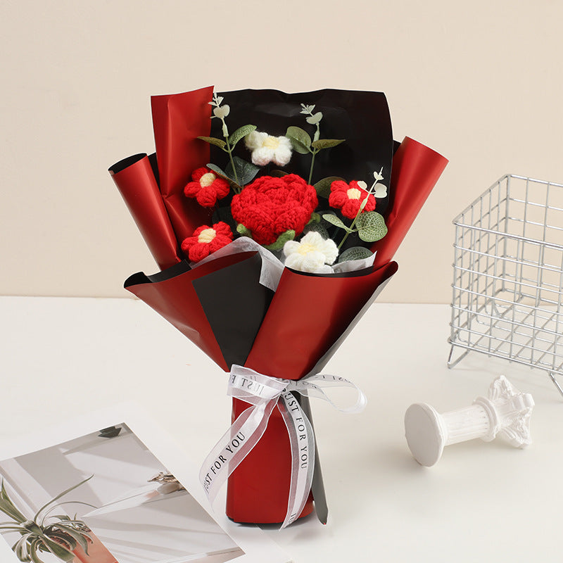 Finished Flower Bouquet Hand-woven Flowers, Woven Gift