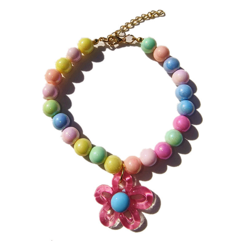 Handmade Colorful Beaded Pet Necklace