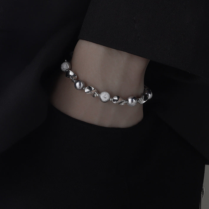 Men's Mobius Bracelet, Niche Stylish Pearl Wrist Jewelry, High-end Unique Accessories For Guys