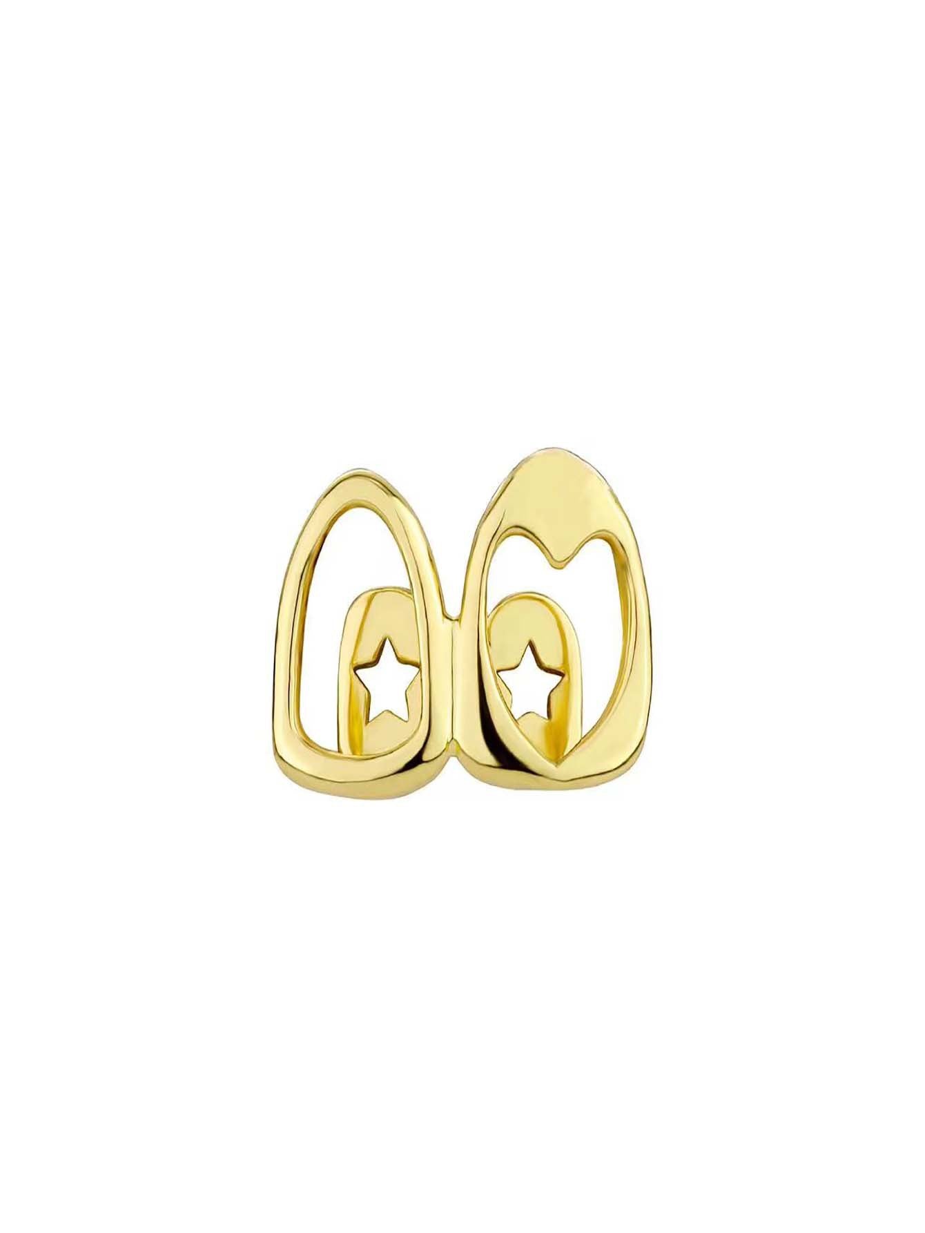 Hollow-out Love Double Fight Tooth Socket Daily Street Dazzling Accessories