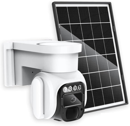 Cellular Security Camera Outdoor Wireless, No WiFi Needed Solar Powered 4G LTE Camera, 2K Color Night Vision, PIR Motion Sensor, 360 Live View, Two-Way Audio, SIM Card & SD Card Included