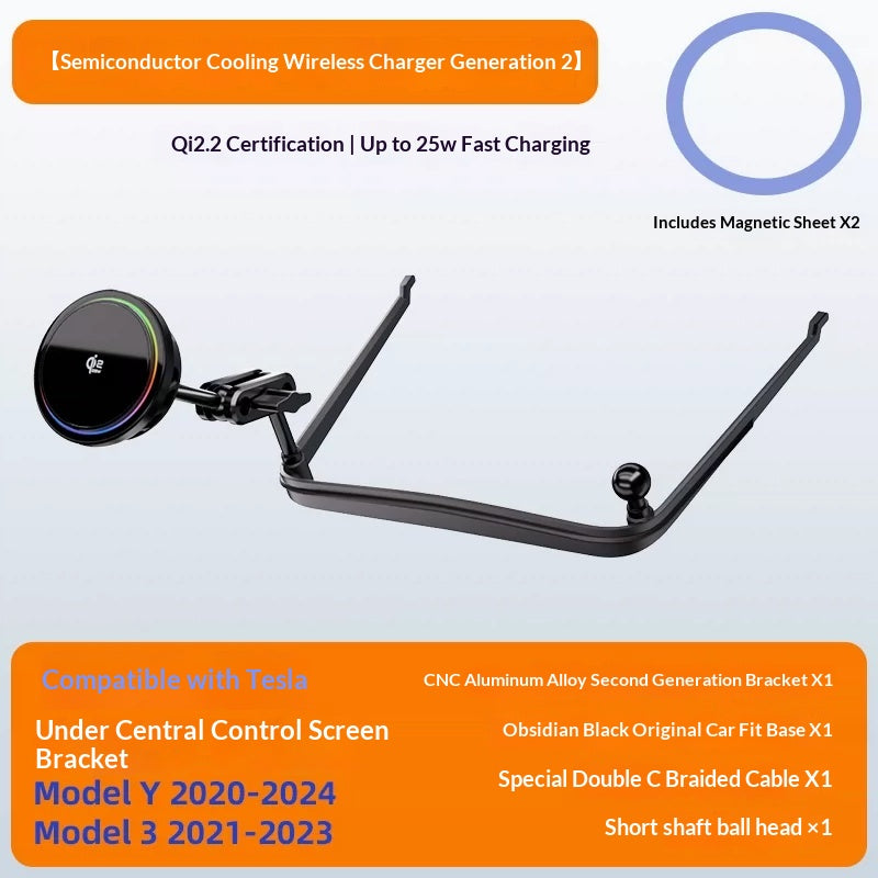 Central Control Phone Holder With Magnetic Wireless Fast Charging And Stable