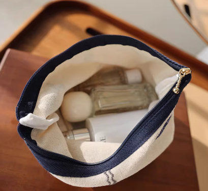 Embroidered Makeup Bag Japanese Style Minimalist Storage