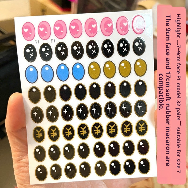 Macaron Colored Contact Lens Makeup Eye Stickers, Handmade DIY Doll Eyelash Stickers, Sit-down Stickers Eyes