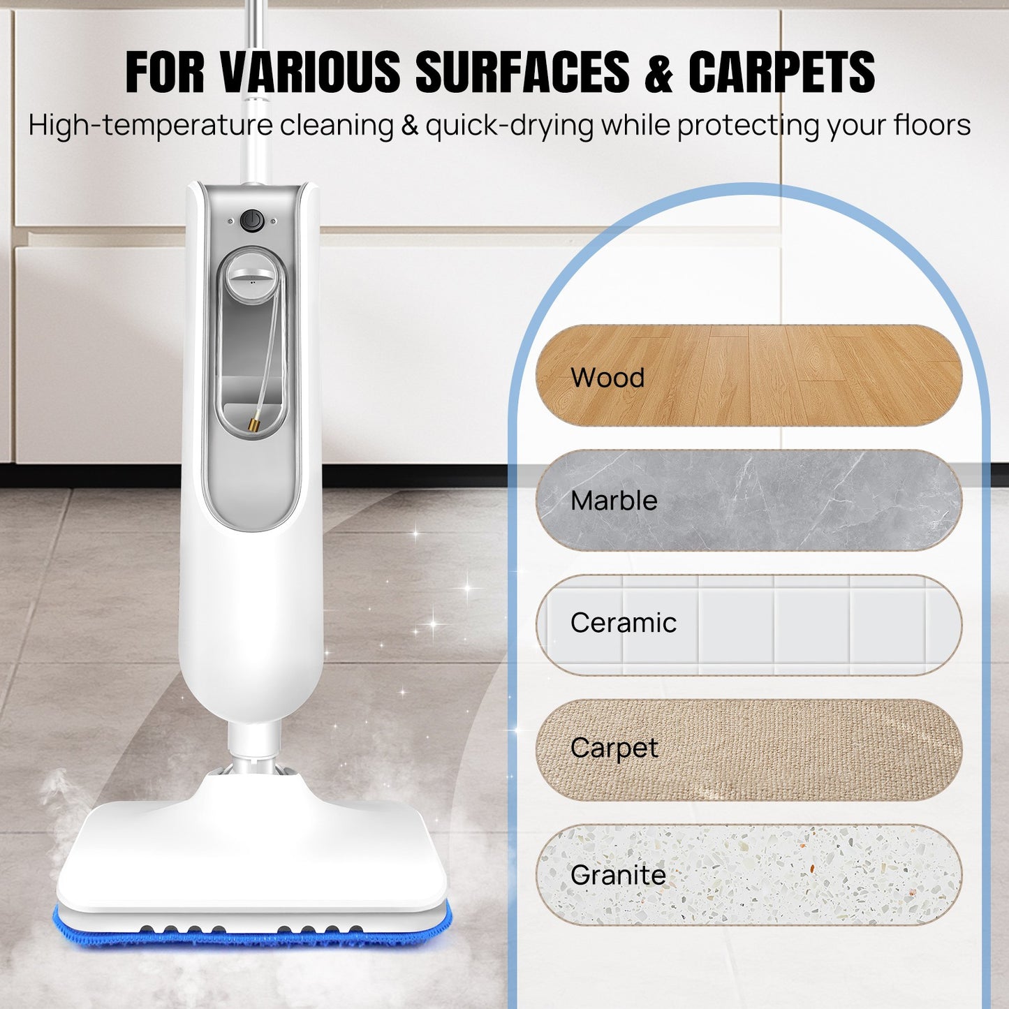 12 In 1 Steam Mop Hot Cleaner Floor Carpet Window Washer Hand Steamer Home 5000W
