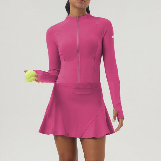 Sports Tennis Skirt Women's Zipper Yoga Clothes Short Pantskirt Suit